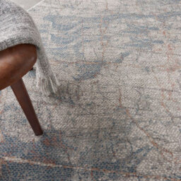 Light Grey Blue Rustic Textures Luxurious Modern Abstract Bedroom & Living Room Rug -66 X 230Cm (Runner) - thumbnail 3