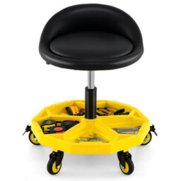 Costway Rolling Garage Stool 54-67 Cm Height Mechanic Stool 5-Wheel Pneumatic Creeper Seat - thumbnail 1