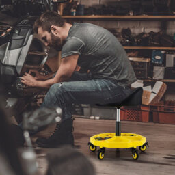 Costway Rolling Garage Stool 54-67 Cm Height Mechanic Stool 5-Wheel Pneumatic Creeper Seat - thumbnail 3