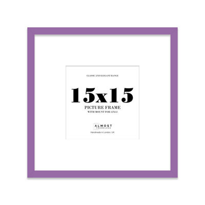 "15X15"" Purple Picture Frame - 15X15"" Square Frame With 12X12"" Mount For 15X15""/12X12"" Pictures Moderrn Style Thin Edge, 1 Pack" - image 1