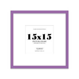 "15X15"" Purple Picture Frame - 15X15"" Square Frame With 12X12"" Mount For 15X15""/12X12"" Pictures Moderrn Style Thin Edge, 1 Pack" - thumbnail 1