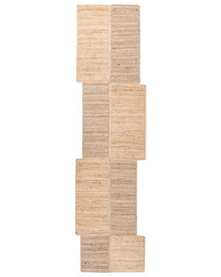 Wyld And Coco Casanova Jute Runner Rug Beige 80 X 300 Cm Asymmetrical Braided Hallway Runner - image 1