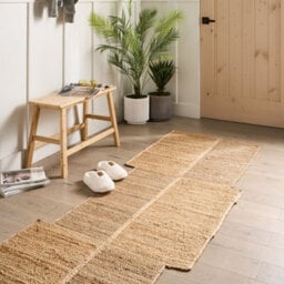 Wyld And Coco Casanova Jute Runner Rug Beige 80 X 300 Cm Asymmetrical Braided Hallway Runner - thumbnail 2