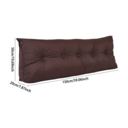 Living And Home Brown Cotton And Linen Triangular Tatami Headboard Cushion/pillow, 150Cm W X 20Cm D X 50Cm H - thumbnail 8