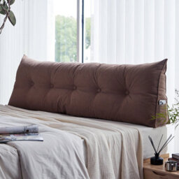 Living And Home Brown Cotton And Linen Triangular Tatami Headboard Cushion/pillow, 150Cm W X 20Cm D X 50Cm H