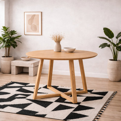 Wyld Haus Frida Round Dining Table, Oiled Wild Oak Veneer, Seats 4 - image 1