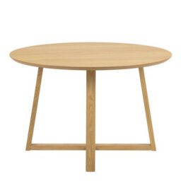 Wyld Haus Frida Round Dining Table, Oiled Wild Oak Veneer, Seats 4 - thumbnail 3