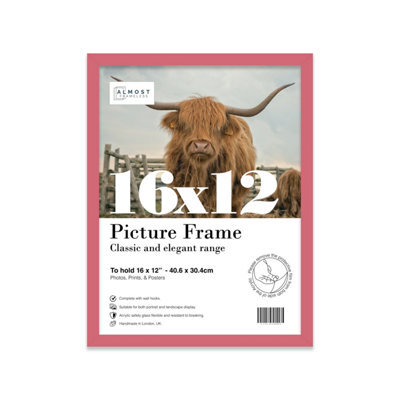 16X12 Pink Picture Frame (40.6 X 30.5Cm) Poster, Photo, Artwork, Gallery Wall Or Print - image 1