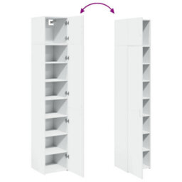 Berkfield Slim Storage Cabinet White 40X42.5X225 Cm Engineered Wood - thumbnail 9