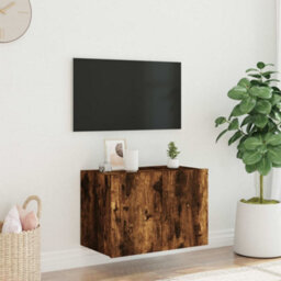 Walplus Tv Wall Cabinet With Led Lights Smoked Oak 60X35X41 Cm - thumbnail 5