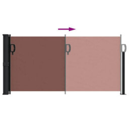 Walplus Retractable Side Awning Garden Sun Shade Canopy Gazebo For Back Door, Porch, Patio Brown 100X500 Cm - thumbnail 5