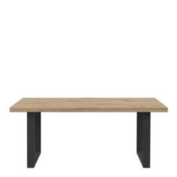 Wyld Haus Berrytwist Rectangular Coffee Table, Artisan Oak Finish, Industrial Black Metal Legs - thumbnail 4