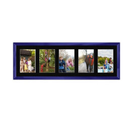 AK Frames 26X8 Purple Classic Multi Photo Frame With Black Mount - Holds 5 Apertures (5X) 6X4 Photos - thumbnail 1