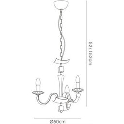 Luminosa Lighting Luminosa Nardini Pendant 3 Light E14 Polished Chrome/white Faux Leather/crystal - thumbnail 3