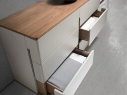 Angel Cerda Elegant Grey Wood And Walnut Chest Of Drawers For Modern Homes - thumbnail 4