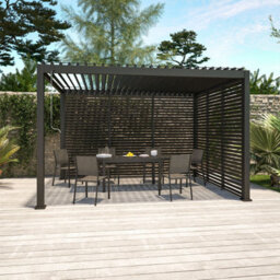 Sweeek. 130Cm Aluminium Shutters For Triomphe Louvered Pergola Shutter Anthracite 123X6X238 Cm - thumbnail 3
