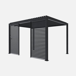 Sweeek. 130Cm Aluminium Shutters For Triomphe Louvered Pergola Shutter Anthracite 123X6X238 Cm - thumbnail 1