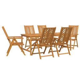 Berkfield Garden Dining Set 7 Pcs Brown 200 X 90 X 74 Cm - thumbnail 2