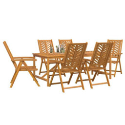 Berkfield Garden Dining Set 7 Pcs Brown 200 X 90 X 74 Cm - thumbnail 3