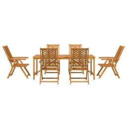 Berkfield Garden Dining Set 7 Pcs Brown 200 X 90 X 74 Cm - thumbnail 7