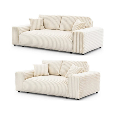 Velora 3+2 Sofa Set Cream Fullback