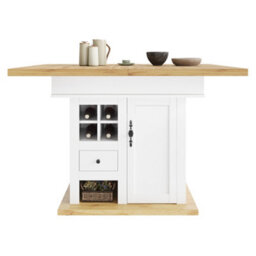 Btm Telescopic Dining Table, 110 140X80Cm, Foldable Kitchen Table With Wine Rack And Drawers, Space Saving, Seats 4 6 - thumbnail 9