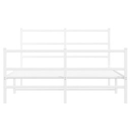 Berkfield Metal Bed Frame Without Mattress With Footboard White 140X190Cm - thumbnail 5