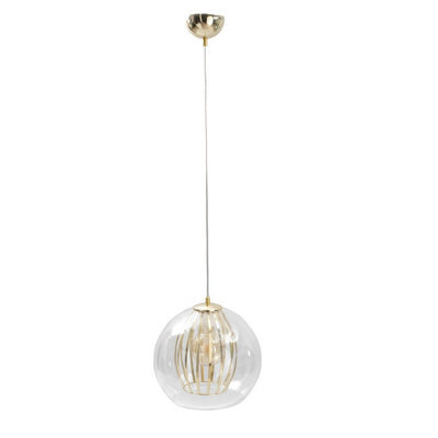 Luminosa Lighting Luminosa Glamour Dome Pendant Ceiling Light Gold, 30Cm, 1X E27