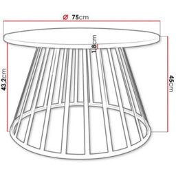 Mokod Modern Coffee Table With Gold Metal Legs Black - thumbnail 4