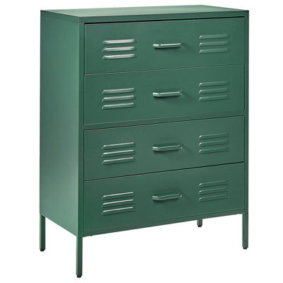 Beliani Chest Of Drawers Enago Metal Dark Green - image 1
