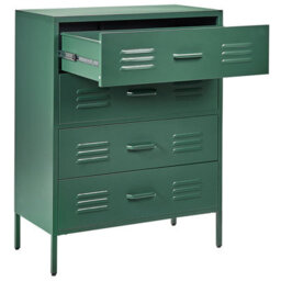 Beliani Chest Of Drawers Enago Metal Dark Green - thumbnail 5