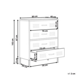 Beliani Chest Of Drawers Enago Metal Dark Green - thumbnail 3