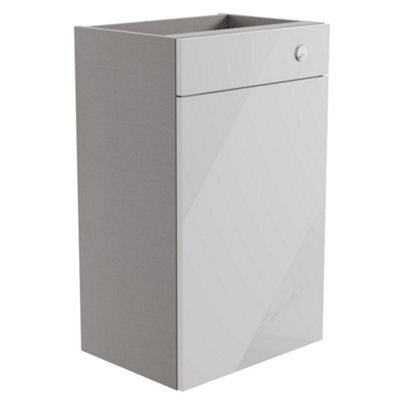 Ennis Gloss Light Grey Contemporary Freestanding Toilet Cabinet (H)820mm X (W)495mm - image 1