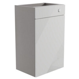Ennis Gloss Light Grey Contemporary Freestanding Toilet Cabinet (H)820mm X (W)495mm - thumbnail 1