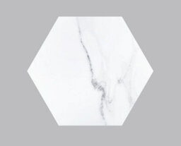Top Ceramics White Marble Matt Hexagon Floor Wall Tile (L)22.5Cm X (W)22.9Cm Each Box 0.87Sqm - thumbnail 4