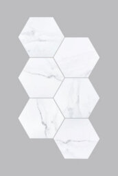 Top Ceramics White Marble Matt Hexagon Floor Wall Tile (L)22.5Cm X (W)22.9Cm Each Box 0.87Sqm - thumbnail 5