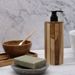 Serenityy Natural Teakwood Soap Dispenser - Round - thumbnail 3