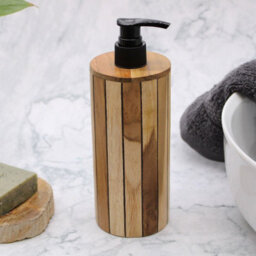 Serenityy Natural Teakwood Soap Dispenser - Round - thumbnail 2
