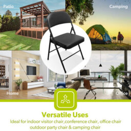 Geepas Royalford Heavy Duty Black Folding Padded Chair With Metal Frame Pack Of 6 - thumbnail 6