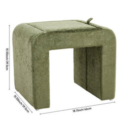 Green Ottoman Storage Pouffe Seat Footstool Dressing Chair Tea Table With Lid - thumbnail 2