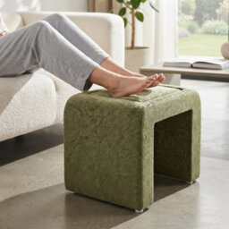 Green Ottoman Storage Pouffe Seat Footstool Dressing Chair Tea Table With Lid - thumbnail 3