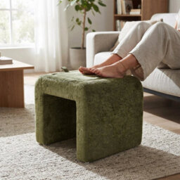 Green Ottoman Storage Pouffe Seat Footstool Dressing Chair Tea Table With Lid