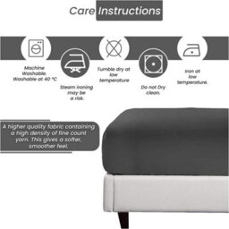 Gc Gaveno Cavailia Percale Deep Fitted Sheet Super King Black Extra Deep Pocket 16 Inch (40 Cm) - thumbnail 4