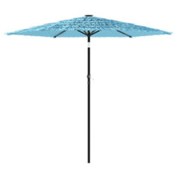 Berkfield Durable Garden Parasol With Steel Pole Blue 268X268X226 Cm