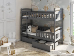 Arte Modern Harry Wooden Bunk Bed With Storage And No Mattress In Graphite W1980mm X H1640mm X D980mm - thumbnail 2