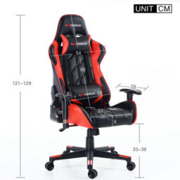 Gtforce Pro Gt Reclining Sports Racing Gaming Office Desk Pc Car Faux Leather Chair (Red) - thumbnail 7