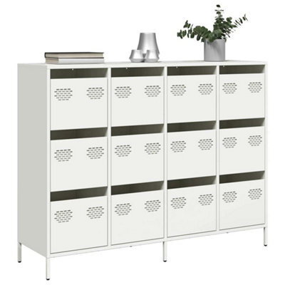 Berkfield Sideboard White 135X39X103.5 Cm Cold-Rolled Steel - image 1
