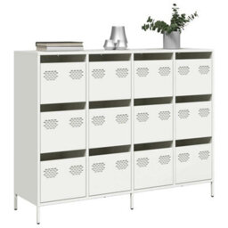 Berkfield Sideboard White 135X39X103.5 Cm Cold-Rolled Steel