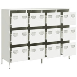 Berkfield Sideboard White 135X39X103.5 Cm Cold-Rolled Steel - thumbnail 4