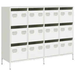 Berkfield Sideboard White 135X39X103.5 Cm Cold-Rolled Steel - thumbnail 2